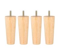 BCOATH Pieds de Table fuselés en Bois Massif 5 x 12 cm, 4 pièces avec Patins de Protection, adaptés pour Meuble TV et établi, Finition Beige
