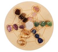 BCOATH Planche de Divination Bois avec Pierre de Cristal Naturelle pour Méditation Décoration et Jeux Spirituels Accessoire de Salon et Oratoire