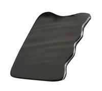 BCOATH Plaque de Massage Gua Sha en Corne de Buffle Noire Ondulée, Outil Multifonction Nourrissant pour Soin Spa et Maison, Famille et Amis