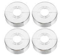 BCOATH Plaque de Remplacement de Robinet en Abs Argenté 4pcs, Couvercle de Bride pour Lavabo et Robinet, pour Espaces Commerciaux et Domiciles, Améliore L’esthétique