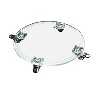 BCOATH Plateau de Rangement Rond en Acrylique Transparent roulettes Silencieuses pour Pots de Fleurs, Support Mobile Robuste pour Jardin et Terrasse