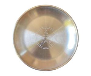 BCOATH Plateau Décoration Unique Pentacle en Acier Inoxydable Or, Assiette Décorative Finement Polie sans Bavures pour Chamaniques pour Temples et Maisons