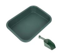 BCOATH Plateau Rectangulaire avec Mini Pelle en Plastique, pour Pots de | Bac de Récupération D’eau, Contrôle Facile du Niveau, Usage Stable à Balcon et Bureau, Lot de Set