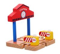 BCOATH Plateforme de Gare Bois pour Garçon Fille Éducatif Sécurisé Facile à Assembler Accessoire de Circuit Ferroviaire Développement de Imagination Motricité