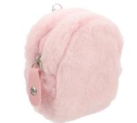 BCOATH Pochette en Peluche Rose pour Filles avec Porte-clés, Petit Porte-Monnaie Portable et Polyvalent Style Frais