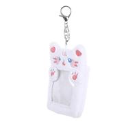 BCOATH Porte-badge Peluche Chat Blanc 3 Pouces, Titulaire de Carte D'identité Transparent, Pochette Légère pour Cartes Scolaires, Bus et Crédit, Accessoire Suspendu pour Bureau
