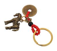 BCOATH Porte-clés en Laiton Or pour Voiture Pendentif Cheval Amulette, Accessoire Suspendu pour Rétroviseur, Protection le Mal et Décoration Automobile