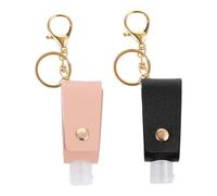 BCOATH Porte-clés Étui en Pu pour Gel Lavant Rechargeable, Flacon de Voyage Portable 2pcs, pour Cosmétiques et Parfum en Extérieur ou Intérieur