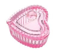 BCOATH Porte-monomère en verre cristal rose avec couvercle, coupe de manucure cœur design élégant japonais pour nail art et utilisation multifonctionnelle