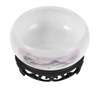 BCOATH Pot de Fleurs Hydroponique en Céramique avec Soucoupe Plastique Grand Pot Large de Lotus pour Plantes Succulentes et Nénuphars D’Intérieur Jardinière Décorative Zen pour Bureau