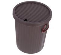 BCOATH Poubelle Ronde à Thé avec Couvercle, Filtre Intégré, 13 L | PP Renforcé, Usage la Cuisine et Bureau, Couleur Café, Design Simple et Élégant, pour Résidus Filtrés