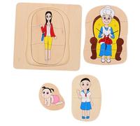 BCOATH Puzzle Bois Montessori Multi-Couches Éducatif pour Garçon Fille Puzzle Corps Humain avec Cycle de Vie Apprentissage Précoce pour Développement Cognitif