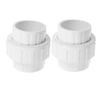 BCOATH Raccord Piscine 50mm en Plastique Blanc Pvc Joint Epdm, 2pcs Raccords Réutilisables pour Tuyau Filtration Piscine, Connexion Étanche Irrigation et Plomberie Intérieure