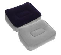 BCOATH Repose-Pieds Gonflable Floqué en PVC, Coussin Détente de Voyage Portable 2 Pièces, Léger et Pratique, Bureau, Avion et Camping, Réduit Gonflements et Fatigue Jambes
