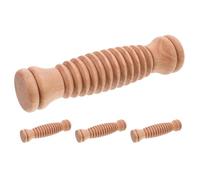 BCOATH Rouleau de Massage en Bois Multifonction Lot de 4 Pièces Bâton de Massage Manuel Petit Format pour Dos Jambes et Pieds Outil de Fitness Portable Yoga et Détente Musculaire à