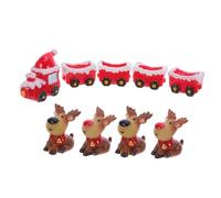 BCOATH Sculpture des décor de Camion Rouge Ornements de Train de noël Ornements de Mini Train décorations suspendues de noël Sculpture Artisanale de Renne Statue de Renne résine