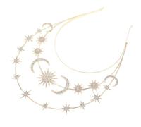 BCOATH Serrage-tête en Métal Or Léger et Élant Couronne de Déesse Bandeau Simple à Porter Étoiles et Lune pour Filles et Femmes, Halloween et Plages