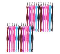 BCOATH Set de 48 Pièces Fourchette pour Enlever Peaux Mortes Tête Pointue en Plastique et Acier Inoxydable, Outil Professionnel pour Manucure et Nettoyage des Ongles