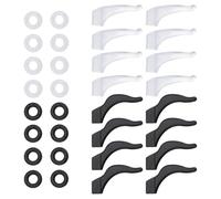 BCOATH Silicone Protège-lunettes Antidérapant 32 Pièces | Blanc, Style Fashion Épuré, Usage Extérieur Sportif et Coups de Ballon, Embouts Discrets pour Monture
