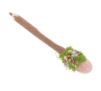 BCOATH Stylo à Bille à Manche en Bois Naturel avec Texture Écorce D'arbre et Tête en Cristal 0,7 Mm Écriture Fluide pour Signature Invités et Usage Domestique
