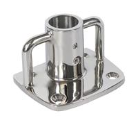 BCOATH Support de Mât de Drapeau en Acier Inoxydable Renforcé, Base Argentée pour Bateau et Yacht, Douille Haute Résistance, pour Voiliers, Véranda et Jardin, Fixation Stable et Solide