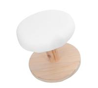 BCOATH Tabouret de Repassage Design Compact et Mousse Rond en Bois Massif avec Housse en Tissu Blanc Facile à Utiliser pour Cols et Petits Espaces de Soin des Vêtements