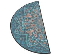 BCOATH Tapis Demi-Rond Bohème Antidérapant en Polyester Absorbant pour Salle de Bain et Entrée, Confortable et Décoratif Design Ethnique Unique