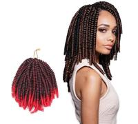 BCOATH Tresses Crochet Naturelles en Rouge, 30 Mèches Confortables pour Changer de Coiffure, Style pour Rendez-vous Toute L'année