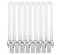 BCOATH Tube de Lampe à Ongles UV LED 9w 8pcs en Verre pour Manucure Professionnelle et Diy, Lumière Délicatement Contrôlée pour Gel Étendu et Colle LED