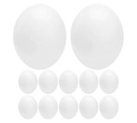 BCOATH Œufs de Pigeon factices Blancs 12 pièces en Plastique, œufs réalistes pour Diamants Mandarins et pinsons, adaptés à la Simulation d’éclosion et entraînement