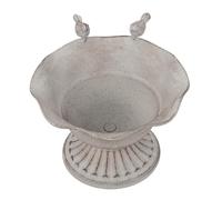 BCOATH Vase Vintage en Métal Patiné sur Piédestal Jardinière Rustique pour Arrangements Floraux Urne Funéraire Décorative Pot à Fleurs Résistant aux Intempéries pour Mariage et