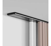 Bcofo Tringle à rideaux silencieuse à rails à double rangée, très résistante, séparation de pièce pour salon, chambre à coucher ou hôpital, facile à installer au plafond (noir, 3,3 m)