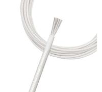 BCOMFY Câble tressé en fibre de verre de 2 m, isolation en caoutchouc résistant aux hautes températures, élément chauffant for plancher chauffant, fil électrique en cuivre étamé(White,Square 1.5mm)