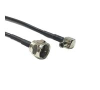 BCOMFY Prise mâle Type F, prise femelle vers TS9, câble Coaxial RG174 à Angle droit, adaptateur 15cm/30cm/50cm/100cm for Modem 3G, 1 pièce(F male,15cm)