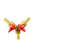 BCOMFY Raccord cannelé en Y à trois voies en laiton for tuyau de 8 mm à 10 mm, raccord de robinet à boisseau sphérique, adaptateur for carburant, gaz, eau, huile, air(8mm OD)
