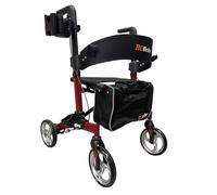 BCOrtho Leo Déambulateur pliable avec double collage pour améliorer la mobilité et l'autonomie des personnes âgées, âgées ou handicapées (Rouge)