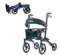 BCOrtho® Tauro Déambulateur pliable pour l'amélioration de la mobilité et de l'autonomie des personnes âgées, âgées ou handicapées (bleu)