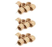 Bcowtte Lot de 18 ronds de serviette en jacinthe d' - Ronds de serviette rustiques pour fête d'anniversaire, décoration de table