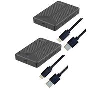 Bcowtte Lot de 2 boîtiers de disques durs mobiles USB 3.1 2,5 - Prise en charge du disque dur SSD de 15 mm pour ordinateur portable
