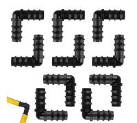 BCQTD Lot de 10 connecteurs barbelés de jardin de 13 mm, coude cannelé de 13 mm pour tuyau d'irrigation de bassin et de jardin, coudes à 90° pour systèmes d'irrigation Hozelock anti-fuite, idéal pour