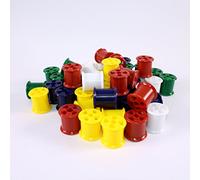 BCreative Lot de 100 bobines de coton vides en plastique coloré pour enfants