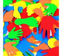 BCreative Lot de 150 mousses colorées en forme de main et de pieds pour collage d'enfants