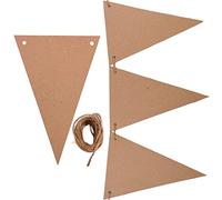 BCreativetolearn Lot de 25 fanions en Papier Kraft avec Ficelle de Jute - Faites Vos Propres décorations et bannières de fête d'anniversaire 21 x 14