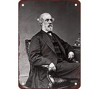 BCTS 1869 Robert E Lee Portrait Vintage Look Reproduction Aluminium Décoration de Cour Extérieur 20 x 30,5 cm