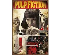 BCTS Affiche de film de Pulp Fiction de 20,3 x 30,5 cm - Style vintage - Plaque murale publicitaire en métal - SP#164