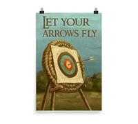 BCTS Archery Archer Poster en métal « Let Your Arrows Fly » pour maison, café, bar, garage 20,3 x 30,5 cm