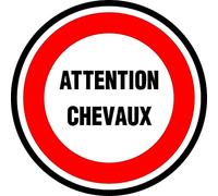 BCTS Attention Chevaux Street Panneau d'avertissement en métal carré 12 x 12 pouces