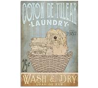 BCTS Cotton De Tulear Poster mural en métal Motif chien et linge 20,3 x 30,5 cm