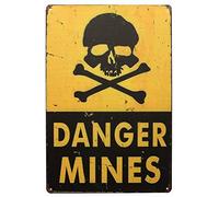 BCTS Danger Mines Panneau décoratif pour extérieur 20,3 x 30,5 cm