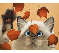 BCTS Erin Martin Affiche murale en métal Motif chat siamois dans des feuilles 20,3 x 30,5 cm